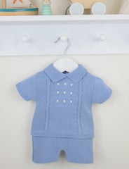 Thomas Shorts Suit Dusky Blue